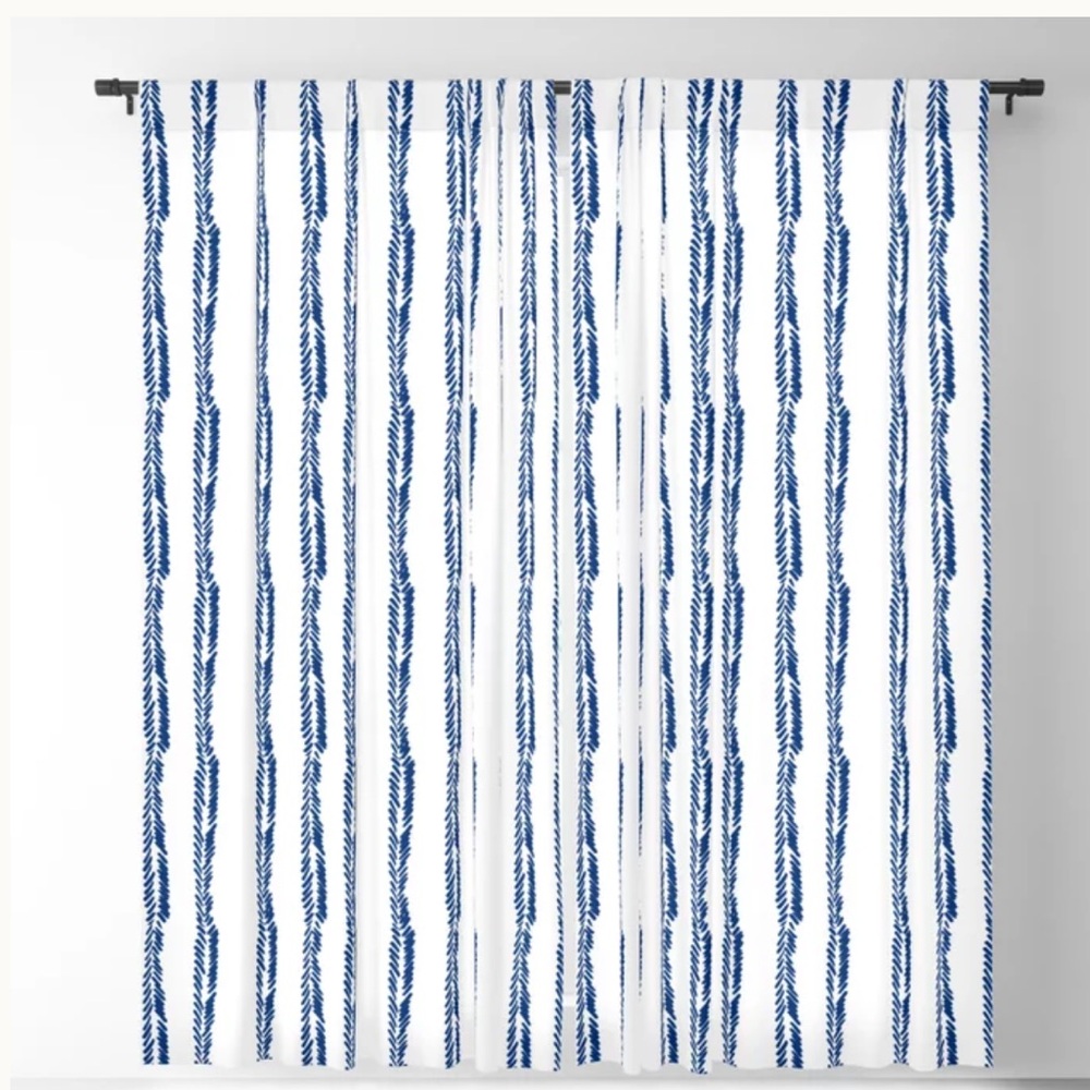 Nautical Herringbone Blackout Curtains - NWT